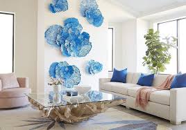 Phillips Collection Flower Wall Art, Medium, Blue, Metal — ShopTheAddison