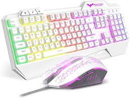 Amazon Com Havit Rainbow Backlit Teclado Y Raton Para Juegos Con Cable Blanco Computers Accessories Keyboard Wrist Rest Computer