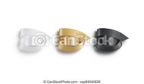Download Blank Black White Gold Rolled Silk Ribbon Mockup Top View 3d Rendering Empty Decorate Ornament Or Organza Twisted Band Canstock