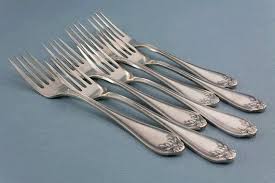 7 Beautiful Forks Dessert Forks Silver Plated Art Nouveau Dessert Silvered Cutlery Old Forks Vintage Forks Antique Ca Silver Cutlery Vintage Forks Silver Plate