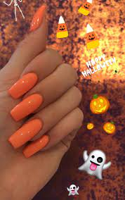 Pin By Asg5353 On Nails Orange Acrylic Nails Kylie Nails Orange Nails