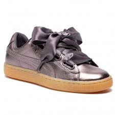 Puma basket heart black textured leather trainers wide ribbon laceup size 4 37. Sneakers Puma Basket Heart Luxe Wn S 366730 01 Quiet Shade Quiet Shade Sneakers Halbschuhe Damenschuhe Eschuhe De