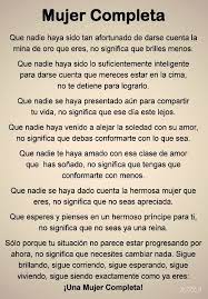 Mujer Completa Spanish Inspirational Quotes Life Quotes Inspirational Phrases