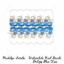 Dritzy Blue Tips Waterslide Nail Decals - Etsy