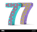colorful cardboard number 77 Stock Photo - Alamy