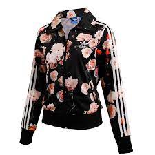 Adidas Firebird Flower Track Top Wake Up And Smell The Roses Flowerpower Rose Flower Print Rose Jacket Jackets For Women