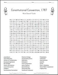Constitutional Convention Word Search Puzzle History Lessons For Kids Constitutional Convention Social Studies Worksheets