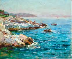 Adolphe Louis Gaussen Fisherman On The Coast 19th Century Oil Figures In Boat At Sea By A L Gaussen Landscape Paintings Oil Painting Landscape Painting