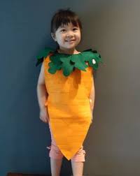 Carrot Costume Fits 4 5 Years New Handmade With Felt Includes A Rabbit Motif On A Leaf Orange Ribbon Ties On The Side Kostum Havuc Meyve