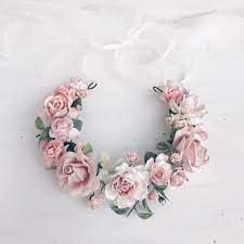 Flower Crown Blush Flower Crown Wedding Bridal Flower Crown Etsy In 2021 Flower Crown Wedding Pink Floral Crowns Pink Flower Crown
