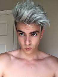 White short hair emo style. Latest Hair Trend Grey Hair Pearl White For Men Women