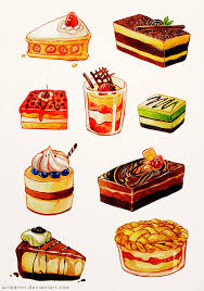 Cake D By Qinni On Deviantart Dessert Illustration Desserts Drawing Food Art