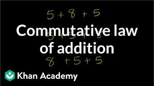 Commutative Law Of Addition Video Khan Academy