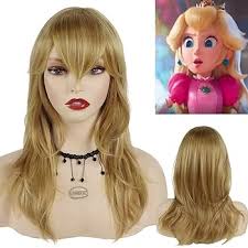 Amazon.com : GNIMEGIL 18" Long Blonde Wigs for Women Straight Hair with  Bangs Natural Hairstyles Synthetic Wig Princess Costume Peach Wigs  Halloween Outfits Carnival Party : Beauty & Personal Care