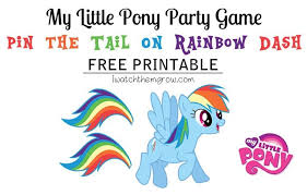 Pin The Tail On Rainbow Dash Free Printable Pony Party My Little Pony Party Little Pony Party