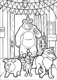 Mascha Und Der Bär Ausmalbilder Für Kinder 1