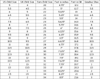 Nfinity Flyte Size Chart Nfinity Shoe Size Chart