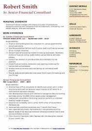 As a member of management, the financial controller is responsible for direct supervision of all day to day accounting and financial activities. Senior Financial Consultant Resume Samples Qwikresume