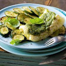 Pesto Fisch Mit Zucchini Rezept Rezepte Pesto Rezept Zucchini