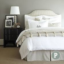 Black And White Striped Bed Skirt Ticking Stripe Duvet Navy Ballard Designs Ticking Stripe Bedding Neutral Bedrooms Neutral Bedroom Design