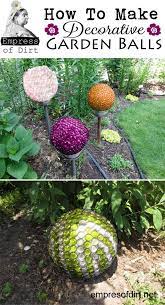 Tracing its history to opulent gardens in europe, the gazing balls, also known as mirror balls or garden globes, are a great addition to your garden, complementing the greenery with their mosaic, iridescent designs. How To Make Decorative Garden Art Balls Empress Of Dirt Garden Balls Garden Spheres Garden Crafts
