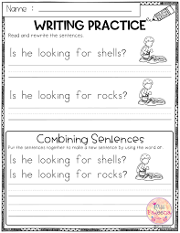 June Writing Practice Combining Sentences In 2020 Writing Practice Teaching Child To Read Name Writing Practice