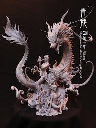 Azure Dragon By Pkking1288 On Deviantart Dragon Art Dragon Sculpture Dragon Images