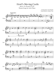 Joe Hisaishi Merry Go Round Of Life Piano Sheet Music Howl S Moving Castle Theme Song For Piano