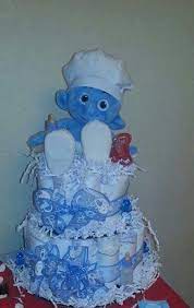 Baby Smurf Diaper Cake Baby Shower Themes Neutral Smurfs Party Baby Shower
