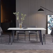 Marble kitchen & dining room tables : Contemporary Rectangle Polished Marble Top Metal Legs Dining Table