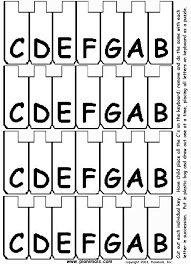 The piano keyboard is laid out in a series of repeating notes, white keys and black keys. Free Piano Worksheets Free Sheet Music For Kids Pianimals