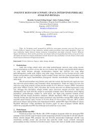 Pdf Positive Behavior Support Upaya Intervensi Perilaku Anak Dan Remaja