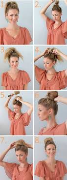 Facile à faire chignon avec cheveux crêpés pour plus de volume. Comment Faire Un Chignon Haut