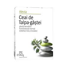 Tinctură de talpa gastei, 50 ml, dacia plant 6421930200430 produsul are efect sedativ, menține tensiunea arterială și frecvența cardiacă în limite normale. Alevia Ceai De Talpa Gastei