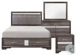 This leaves a significant amount of open space beneath the bed that can be used for additional storage. Luster Gray And Silver Glitter Platform Bedroom Set With Footboard Drawer From Homelegance Coleman Furniture