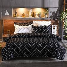 Black And White Duvet Cover King Black White Bedding Duvet Cover Set Quilt Cover Twin Queen King Size In 2020 Geometric Bedding Duvet Cover Sets Duvet Bedding