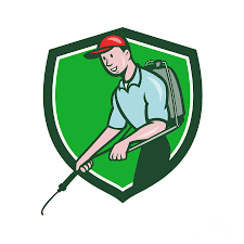 Character insect exterminator flat cartoon illustration. Pest Control Exterminator Spraying Crest Cartoon Digital Art By Aloysius Patrimonio