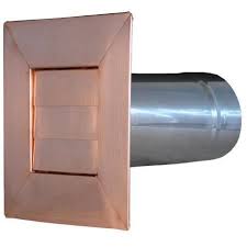 Our dryer vent on this house we bought vents directly into the attic, i have looked locally and i cant find the proper size adapter to convert this to a round 4 / 6 first you would have to spread the sides and squeeze the ends of the rectangle 60 it would fit inside a 6 round. Copper Low Profile Louvered Exhaust Dryer Vent Copperlab