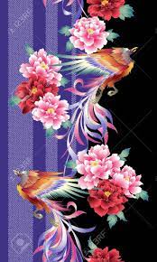 16 530 просмотров 16 тыс. Pattern Of The Beautiful Japanese Style Flower And Phoenix Royalty Free Cliparts Vectors And Stock Illustration Image 142886839