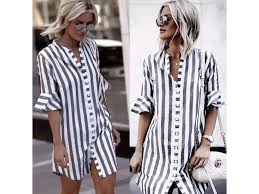 Pruhované košilové šaty Lisa - FashionFashion