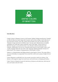 The benetton group corporate website including a group overview, media and press, sustainability, governance and work with us sections. Pdf United Colors Of Benetton