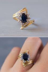 Vintage 14k Gold Sapphire Diamond Ring Blue Sapphire Yellow Etsy In 2020 Jewelry Gold Ring Designs Rhinestone Jewelry