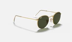 These gold rimmed rb 3267 aviators have a smooth gold frame and green lenses. Ray Ban Round Metal Rb3447 Gold Metal Green Lenses 0rb344700150 Ray Ban Usa