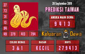 Prediksi Taiwan Lottery 26 September 2019 Angka Dewa 9413 Colok Jitu 3 1 Shio Ular Bet Langsung Di Mobatogel Mobatogel K Taiwan Permainan Angka Kartu