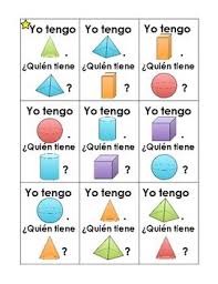 Spanish Yo Tengo Quien Tiene 3d Shapes Elementary Spanish Lessons Spanish Classroom Elementary Spanish