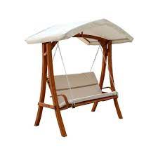 Leisure Season Wooden Patio Swing Seater With Canopy Wswc102 The Home Depot Porch Swing With Canopy Porch Swing Wooden Swings