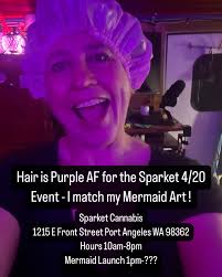 Celebrate 4/20 & the Orca Love Mermaid & pose with the Fly Me Away Cannabis  Wings by Melissa Klein Sparket Cannabis 1215 E Front Street Port Angeles WA  98362 Hours 10am-8pm Mermaid