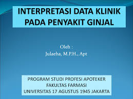 Interpretasi adalah seni yang menggambarkan pengertian interpretasi adalah tafsiran, penjelasan, makna, arti, kesan, pendapat, atau pandangan. Interpretasi Data Klinik Pada Penyakit Ginjal