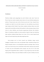 Dalam bahasa melayu terdapat empat golongan kata, iaitu kata nama, kata kerja, kata adjektif dan kata tugas. Pdf Penelitian Sintagmatik Sebagai Penentu Golongan Kata Sifat