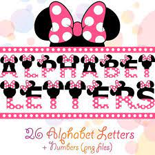 These printable minnie mouse birthday sign letters have a red and white polka dot background with two minnie mouse heads for decoration. 36 Png Pdf Files 26 Letters 10 Numbers 300 Dpi 8 5 Inches 21 68 Cm Minnie Mouse Birthday Party Decorations Minnie Mouse Birthday Party Disney Alphabet